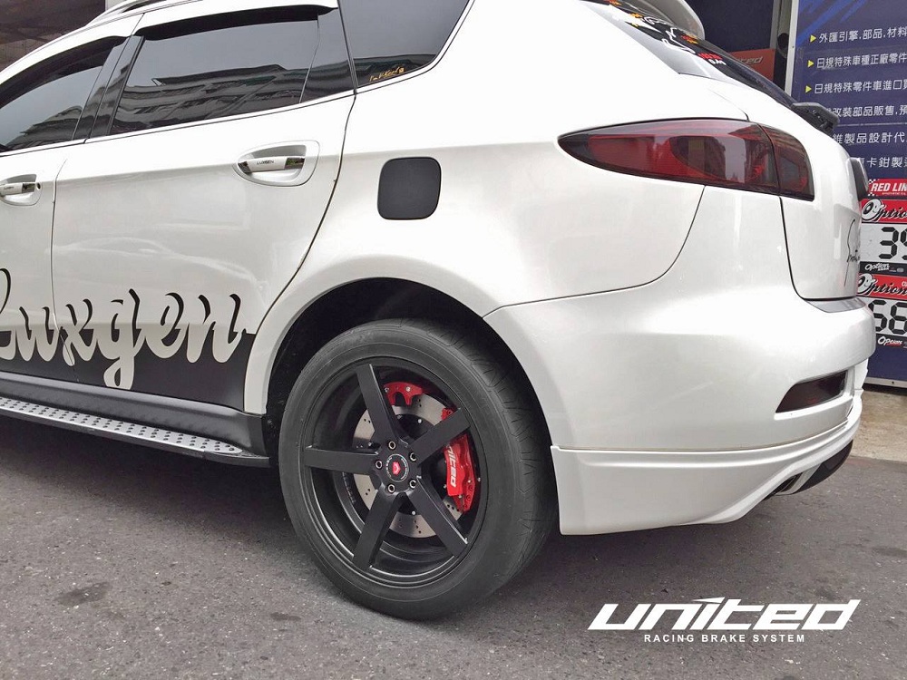 UNITED 高品質鍛造卡鉗-後大四手煞車卡鉗+轉接座+370 碟盤( Luxgen U7 ) | 聯結汽車有限公司 T&UNITED Racing.