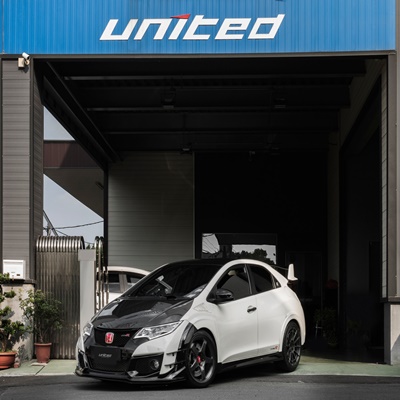 HONDA FK2 實裝UNITED前中鍛造卡鉗 + 雙片浮動355mm競技碟盤 | 聯結汽車有限公司 T&UNITED Racing.